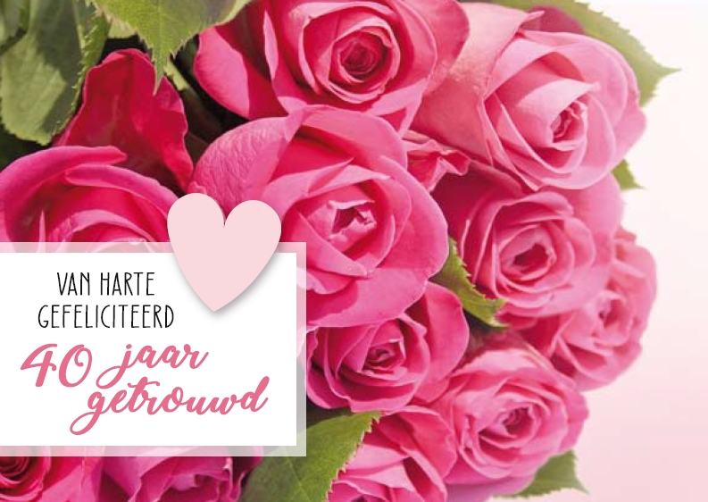 40 jaar getrouwd - 40 jaar getrouwd - Baaij Light Cards Webshop