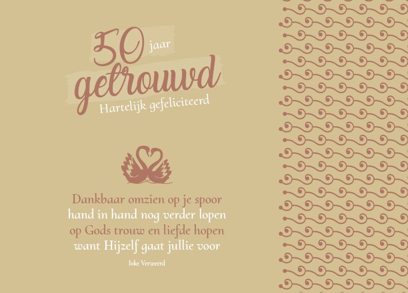 50 jarig huwelijk - 50 jaar getrouwd - Baaij Light Cards Webshop