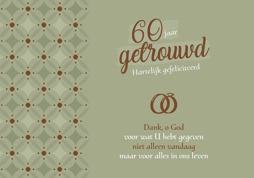 60 jarig huwelijk - 60 jaar getrouwd - Baaij Light Cards Webshop