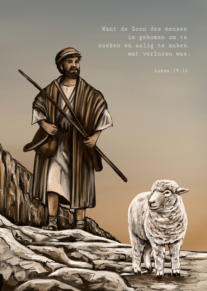 Kaartje A7 Want de Zoon des mensen Art by Claudia Baaij Light Cards