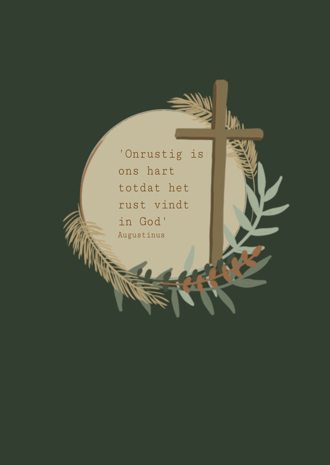 Onrustig Hart In Rust Poster A4 Onrustig is ons hart - Posters - Baaij Light Cards Webshop
