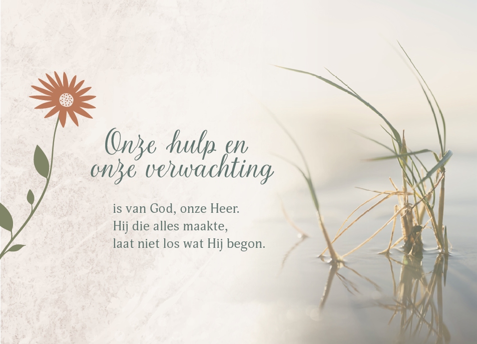 Enkele Kaart Onze hulp - Bemoediging - Baaij Light Cards Webshop